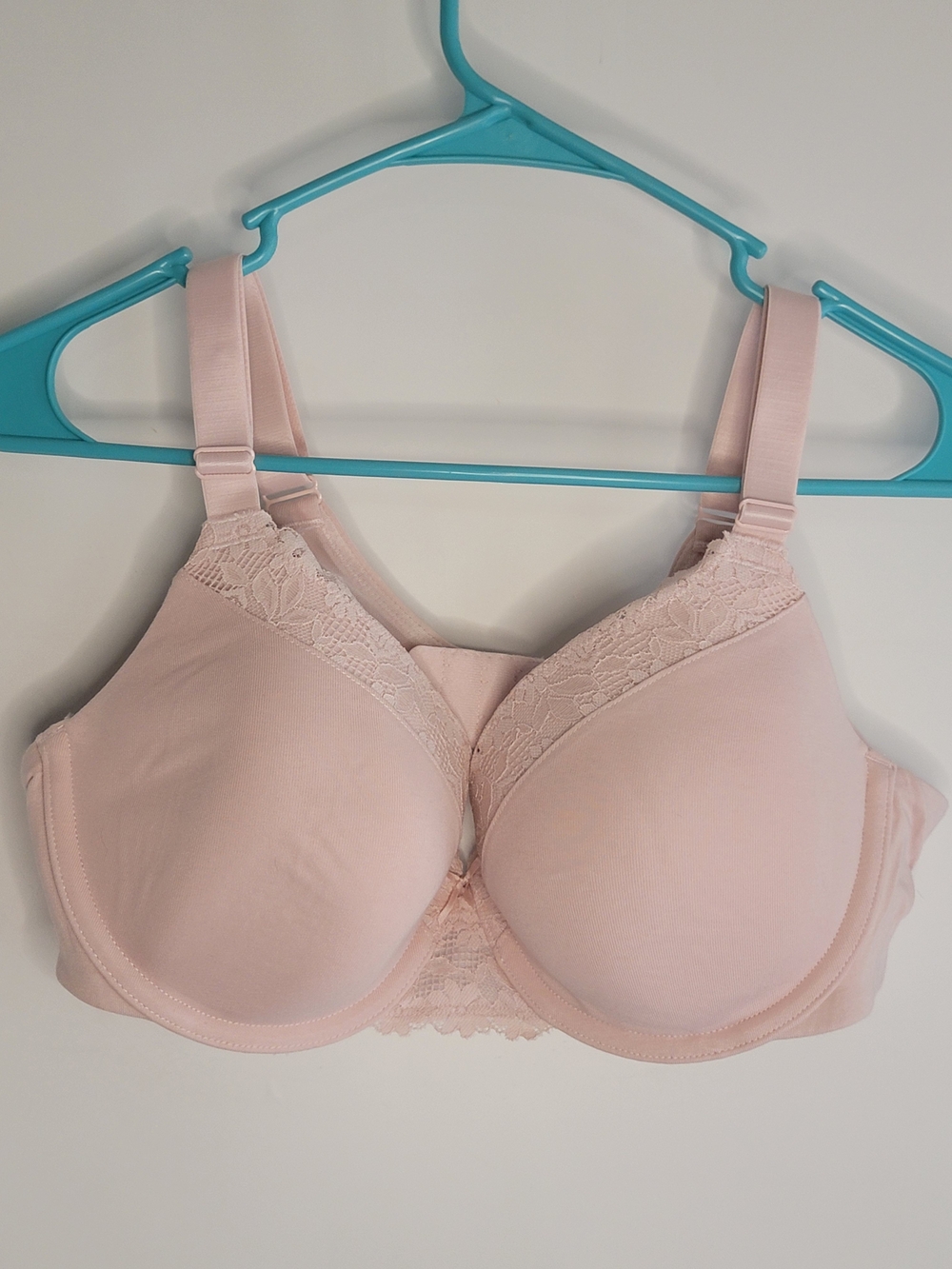 Soft Pink Lace-Trim Full Coverage Bra